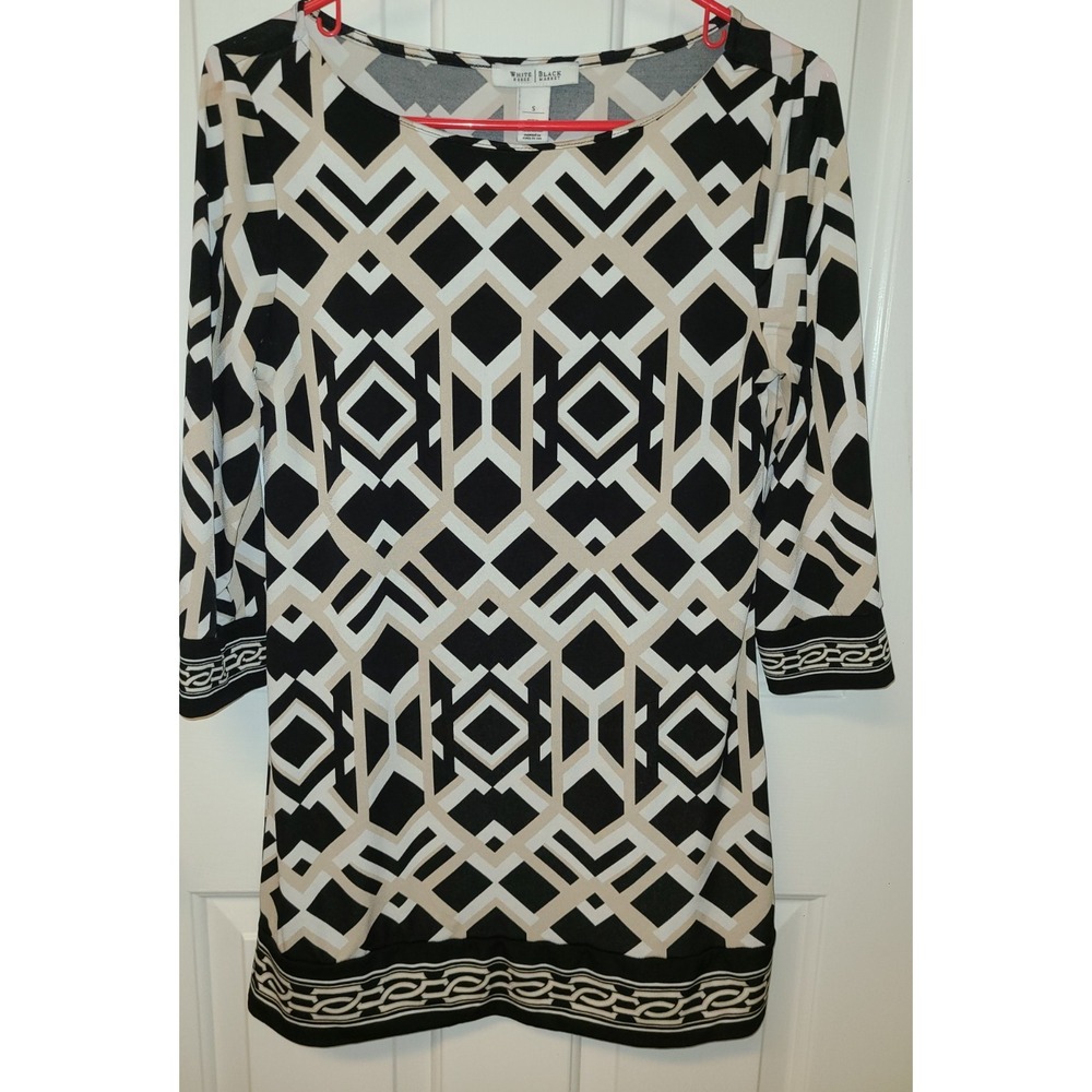 Womens White House Black Market Stretchy Dress Top Size Small Career